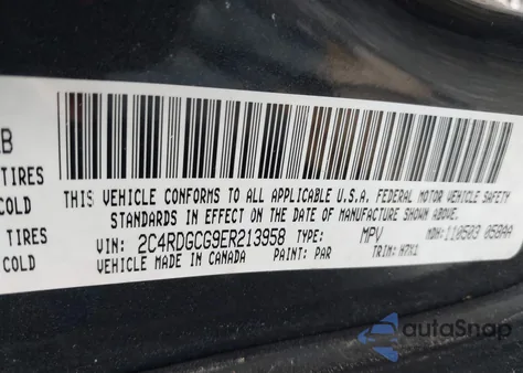 2014 Dodge Grand Caravan Sxt from USA, damaged, VIN 2C4RDGCG9ER213958